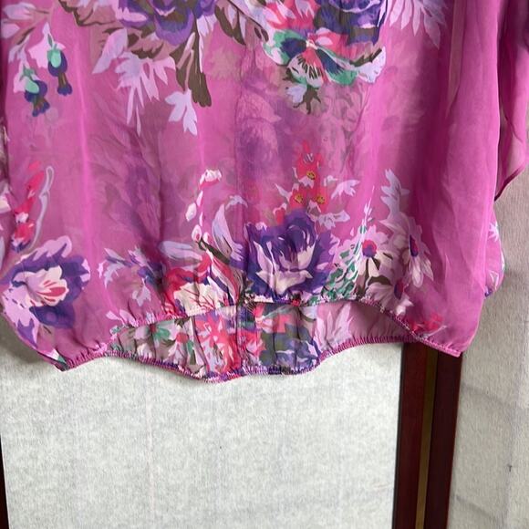 ANTHROPOLOGIE FREE PEOPLE FLORAL‎ EMBELLISHMENT BLOUSE SIZE XS - Picture 3 of 5